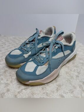 Jordan Women's Dusty Blue, White and Pink Low-Top Sneakers